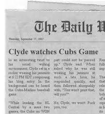 clyde watches cubs game